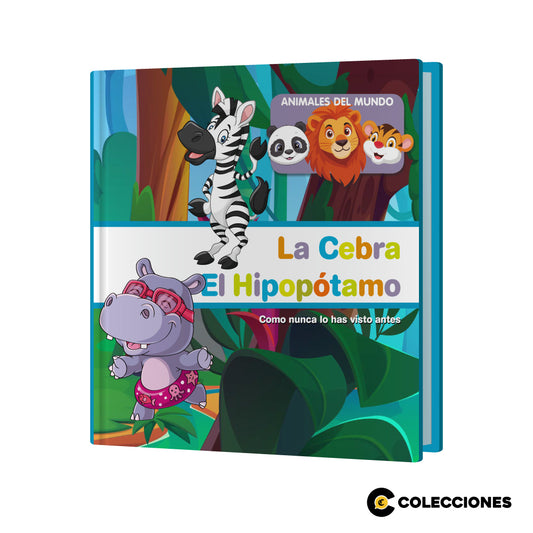 AM08 - HIPOPÓTAMO Y CEBRA + LIBRO