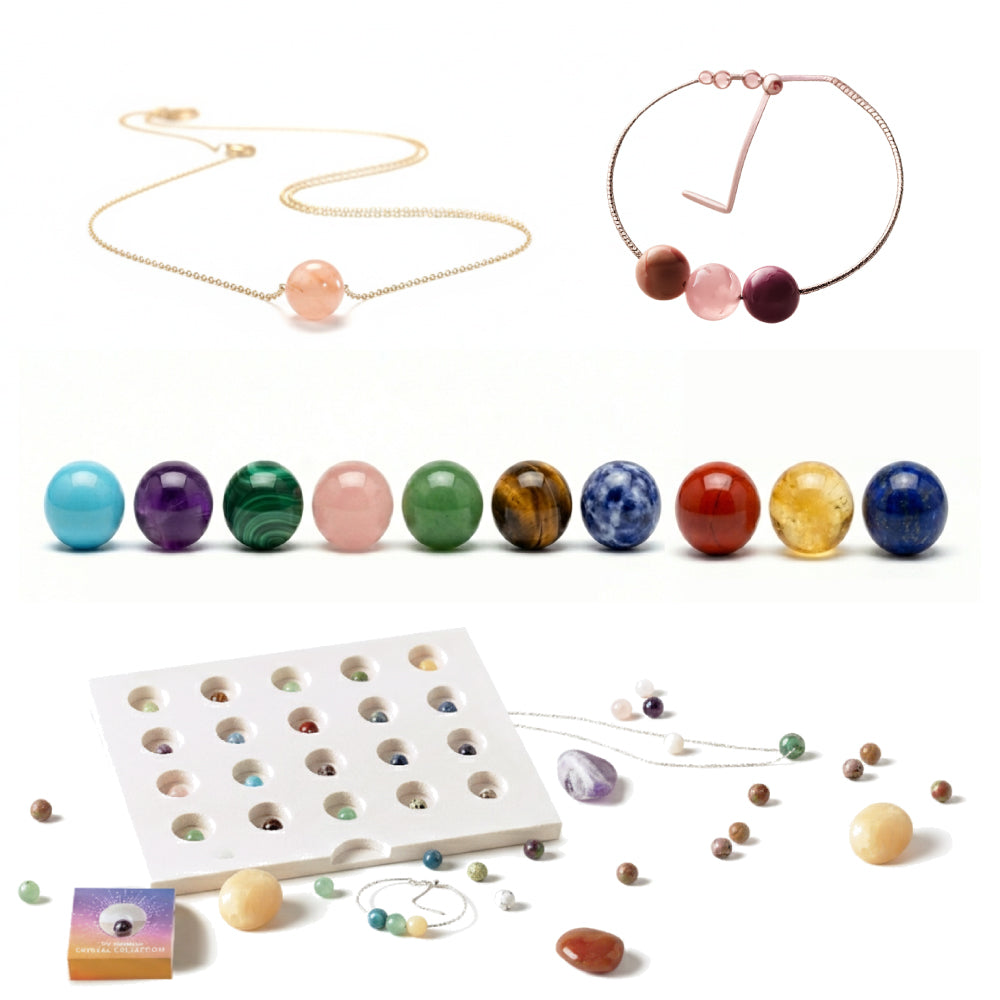 2 Accesorios bañados en Plata + 20 Piedras Preciosas + 20 Revistas