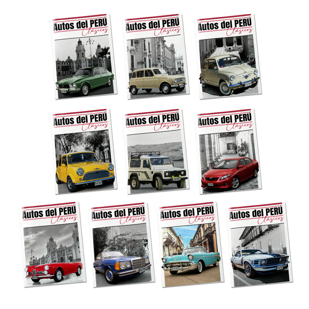 10 Autos del Perú Die-Cast Escalas 1/34-1/39 + 10 Revistas