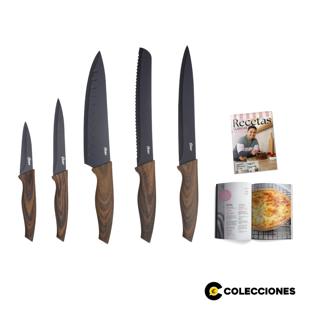 PACK X5 CUCHILLOS GODFREY + RECETARIO