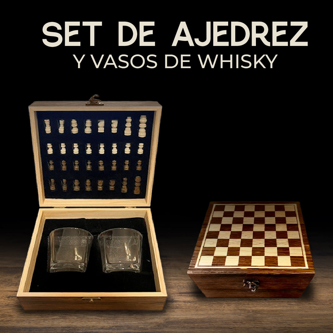 Set De Ajedrez y Vasos De Whisky