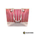 Bolso con rayas rojas