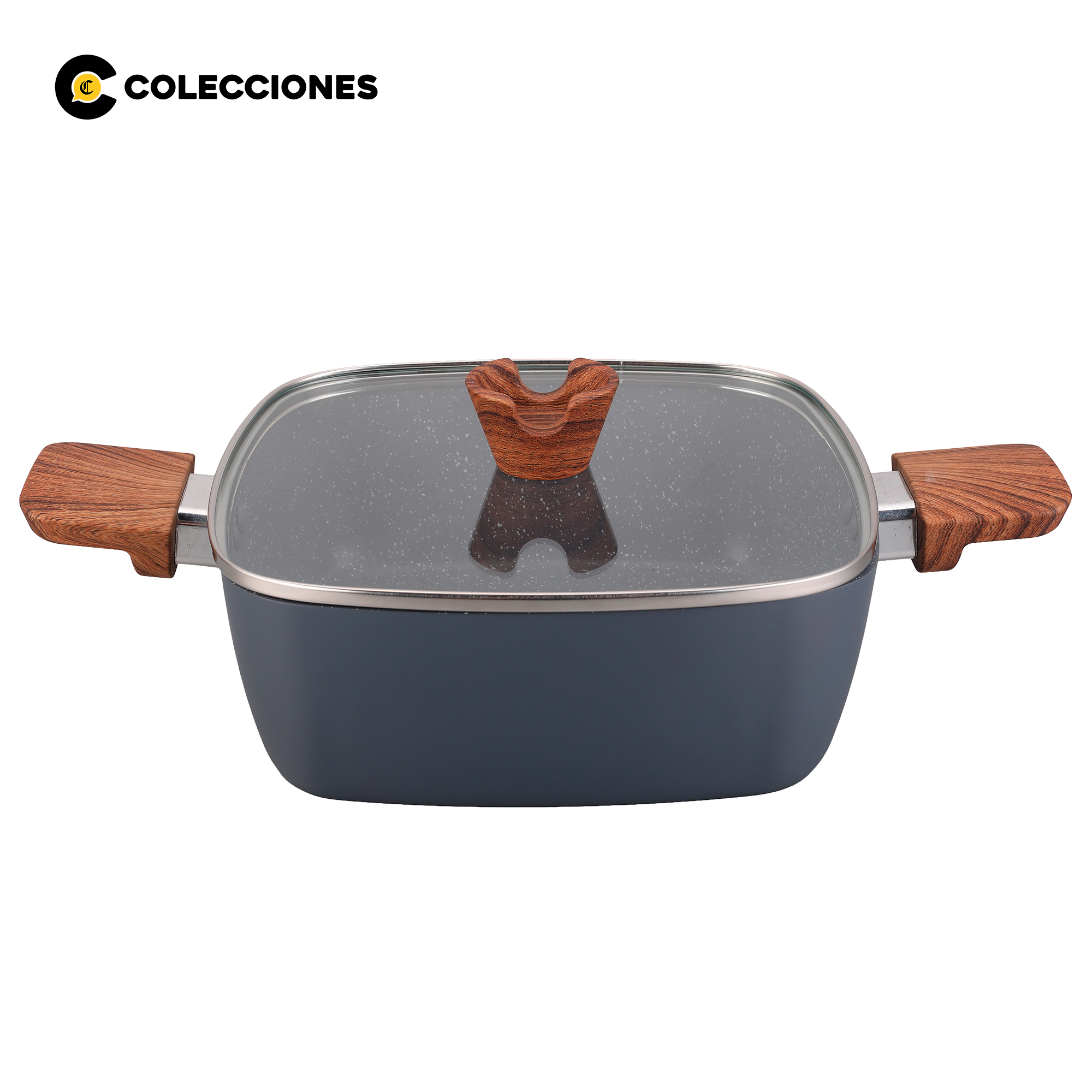Piacenza Olla Cuadrada con Tapa 24 cm Antiadherente + Recetario