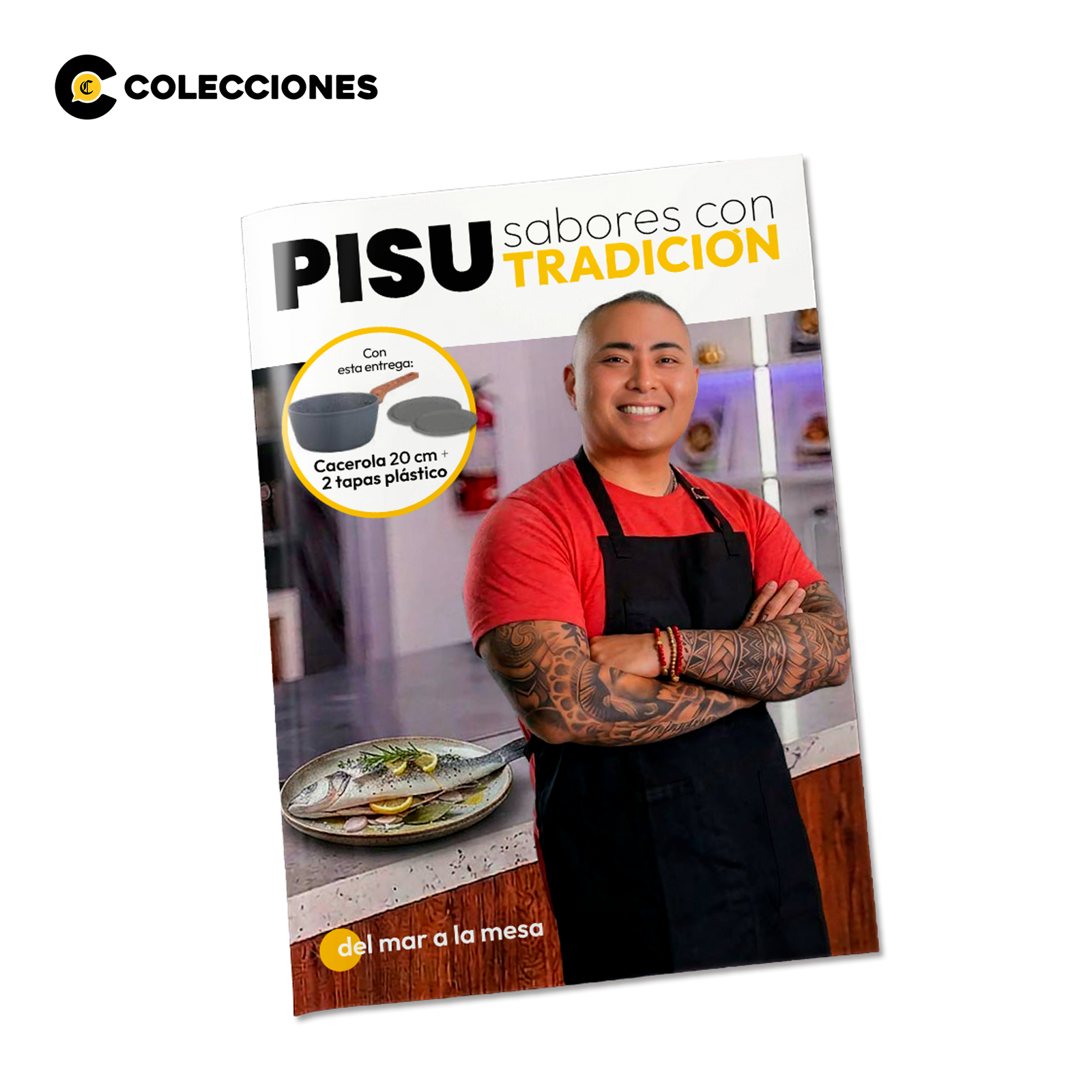 Piacenza Cacerola 20 cm Antiadherente + Set de 2 Tapas de Plástico + Recetario