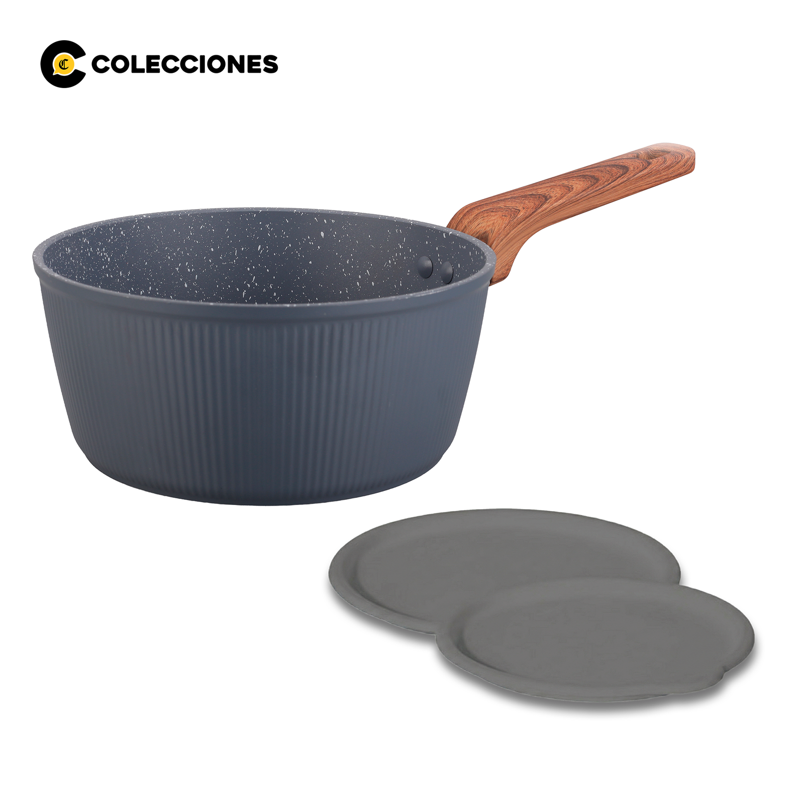 Piacenza Cacerola 20 cm Antiadherente + Set de 2 Tapas de Plástico + Recetario