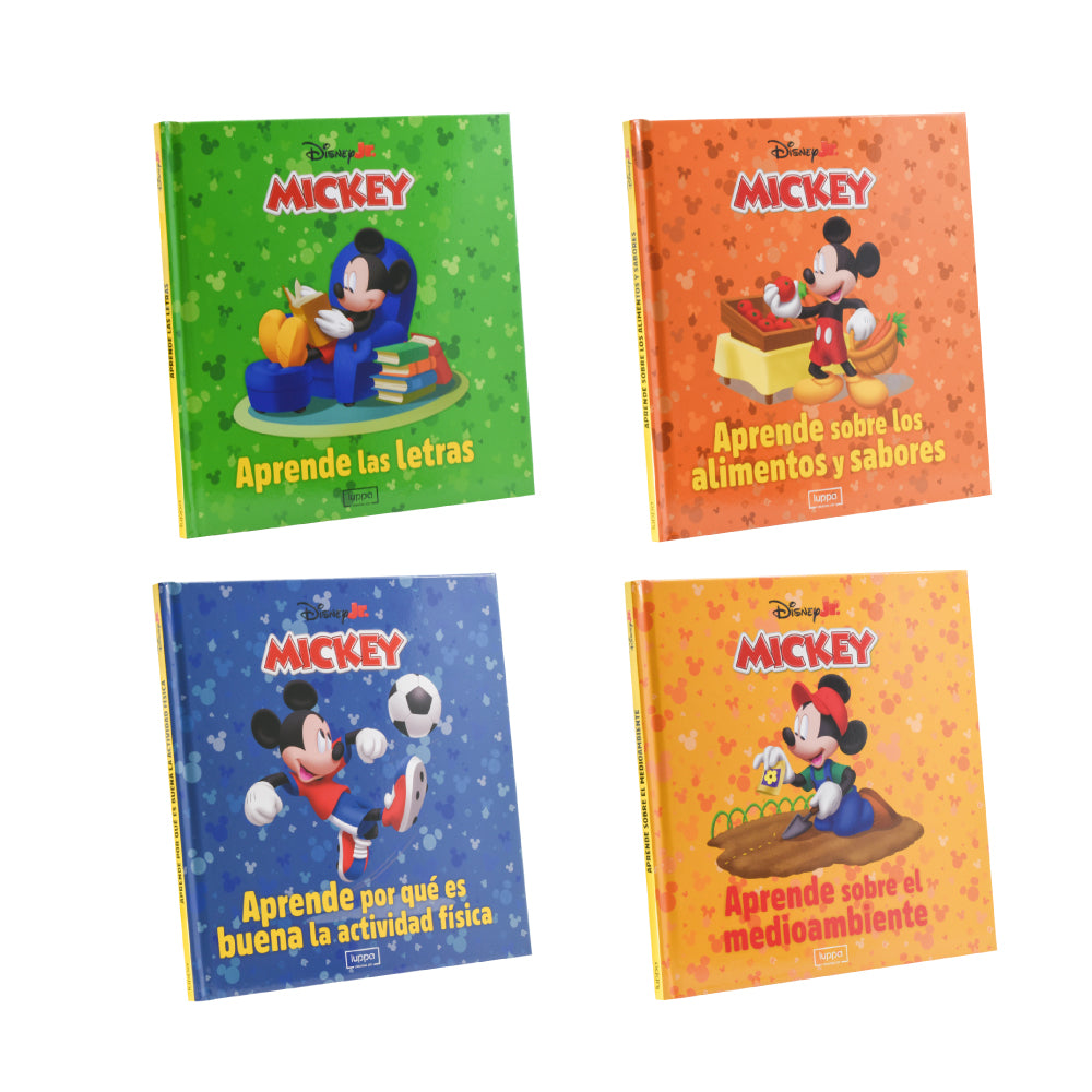 APRENDE CON MICKEY: 1 Carpeta de Colección + 12 Materiales Didácticos + 12 Libros Actividades