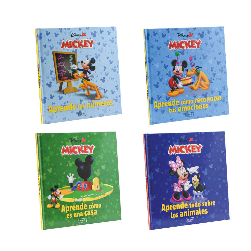 APRENDE CON MICKEY: 1 Carpeta de Colección + 12 Materiales Didácticos + 12 Libros Actividades
