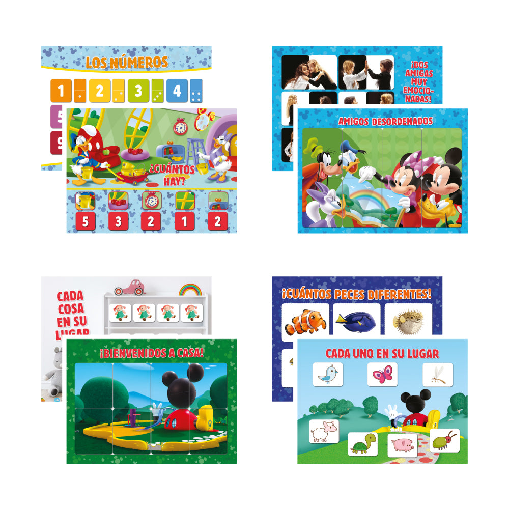 APRENDE CON MICKEY: 1 Carpeta de Colección + 12 Materiales Didácticos + 12 Libros Actividades