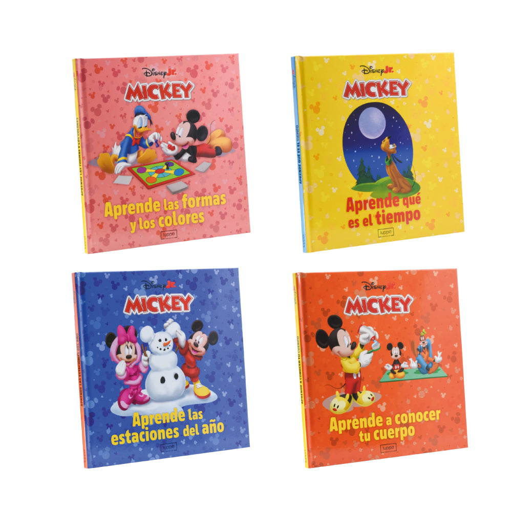 APRENDE CON MICKEY: 1 Carpeta de Colección + 12 Materiales Didácticos + 12 Libros Actividades