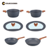Pack de 6 Piezas: 2 ollas 26 cm y 24 cm + 2 tapas 24/26/28 + 1 wok 26 cm + 1 sartén 28 cm