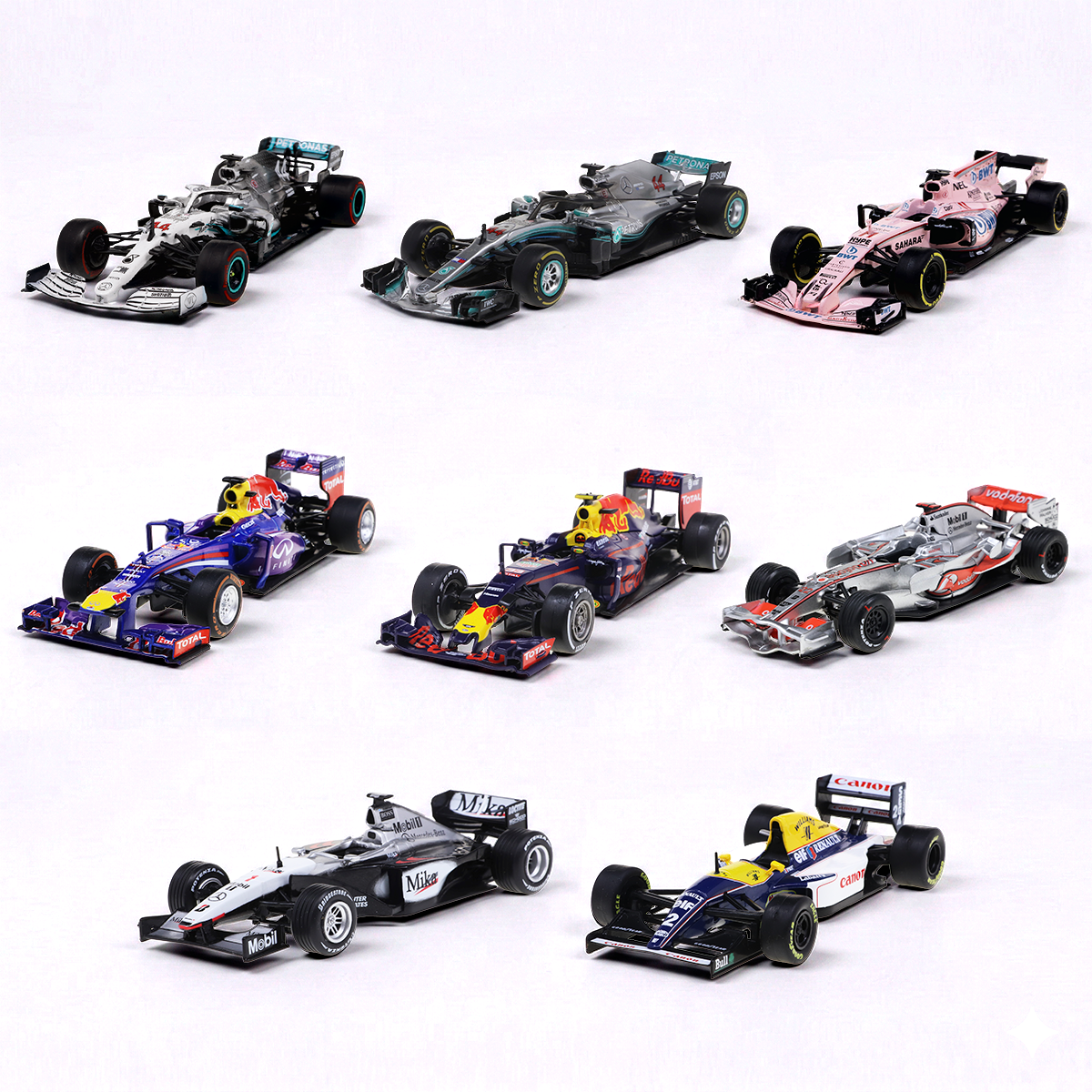 8 Autos Fórmula 1 Escala 1/43 + 8 Fascículos