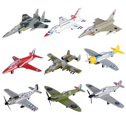 9 Aviones Die-Cast a Escala + Libro
