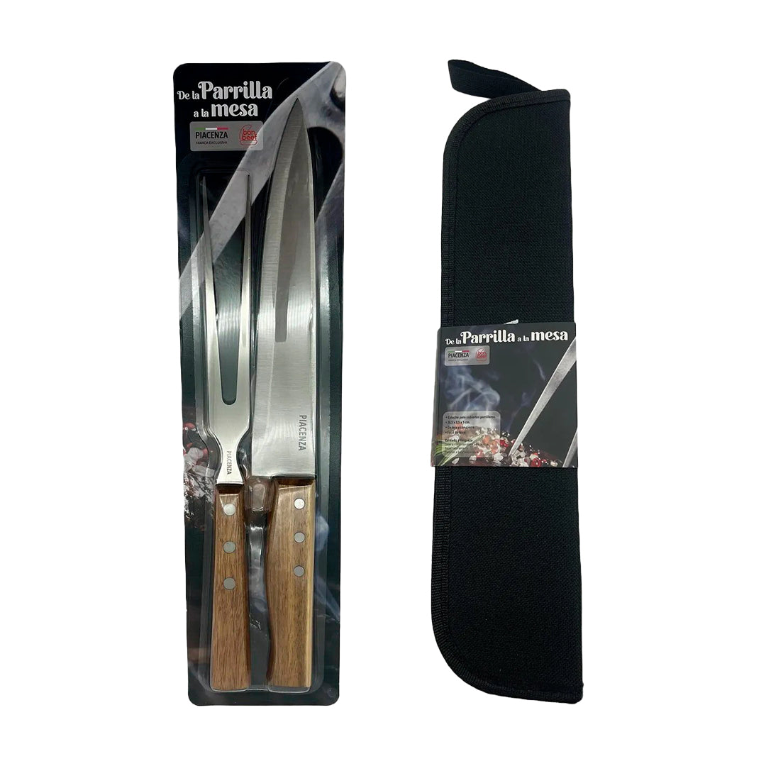 PP01 - CUCHILLO DEL CHEF + TRINCHE PARRILLERO + ESTUCHE PARRILLERO + RECETARIO
