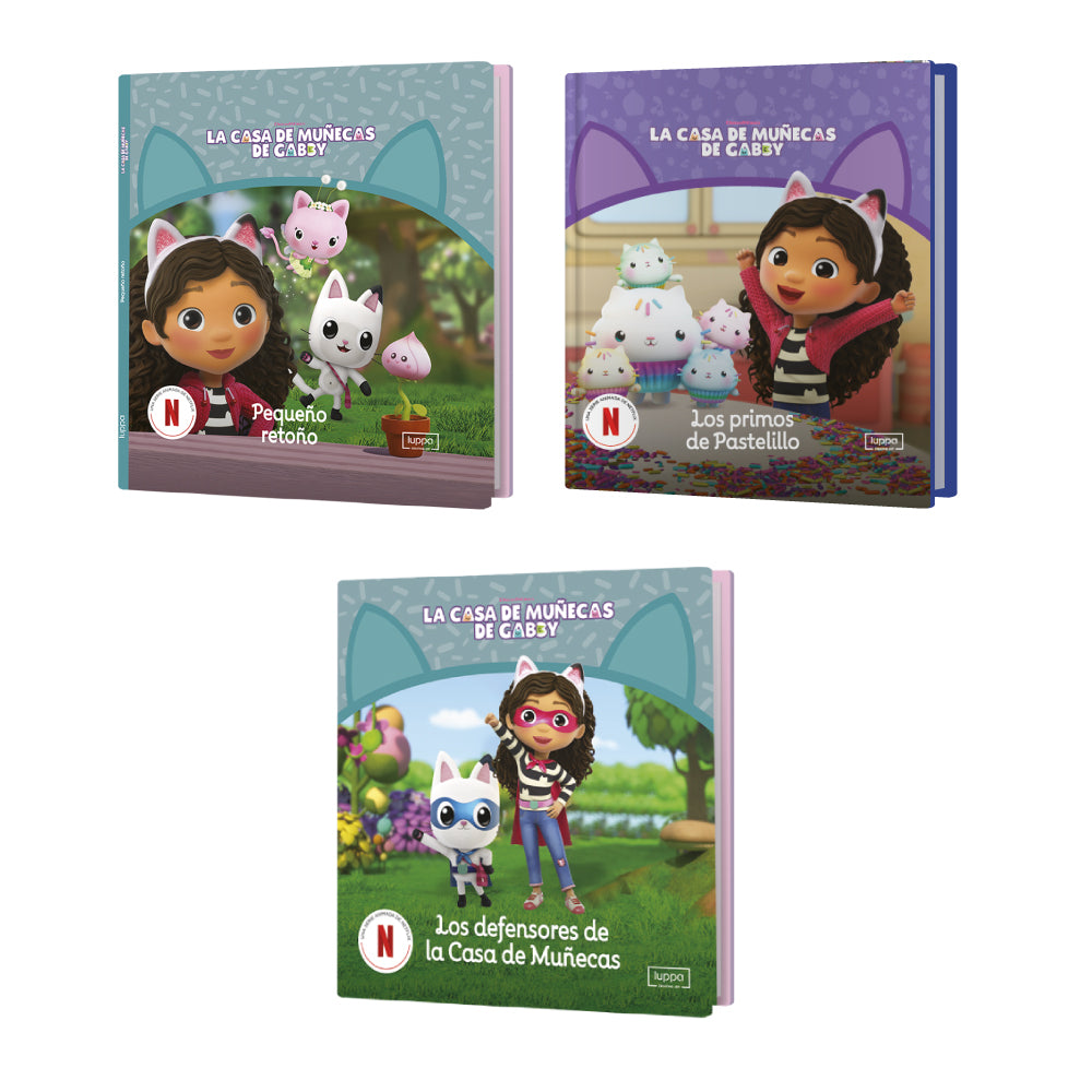 3 Personajes Casa de Gabby + 3 Libros de Cuentos