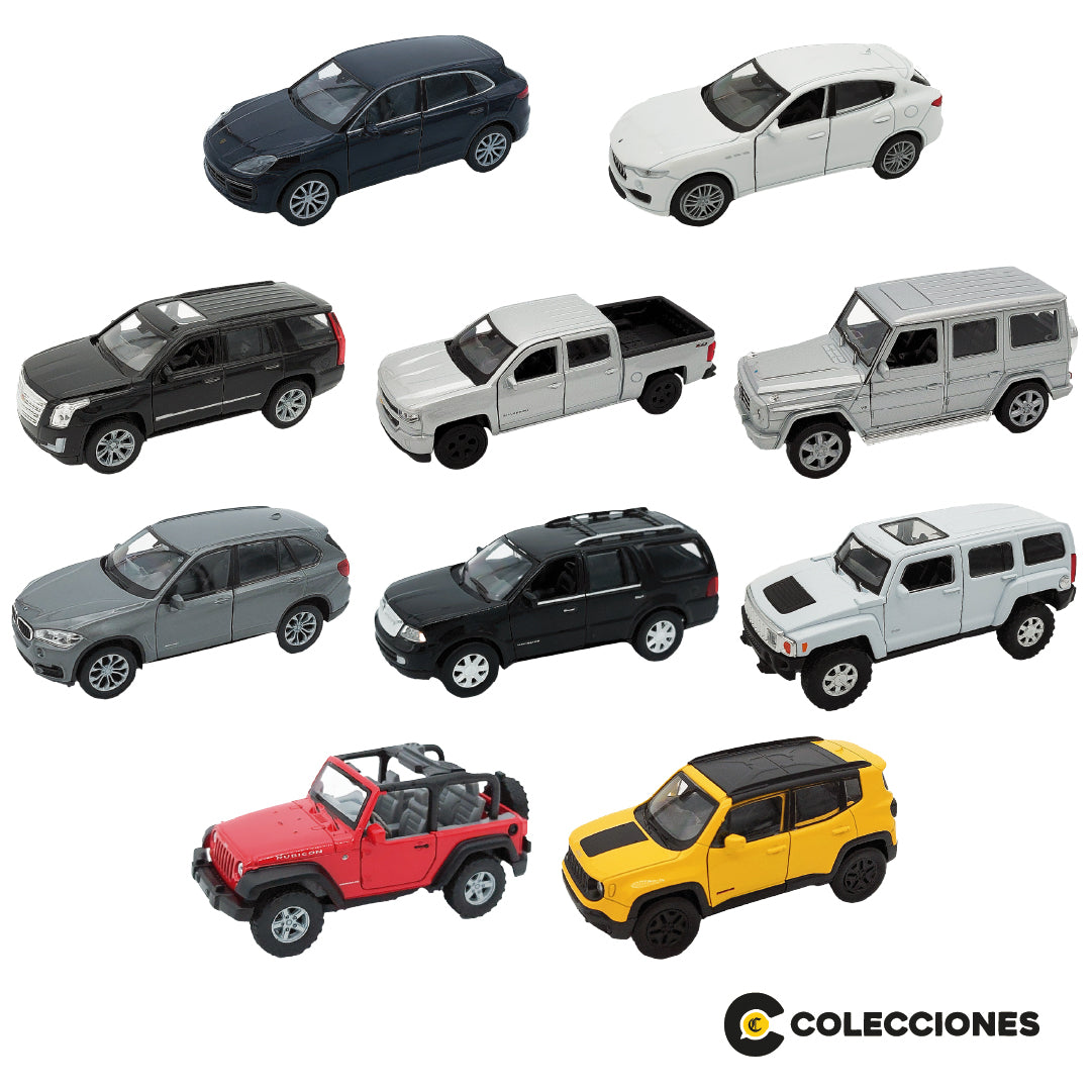 10 Camionetas Die-Cast Escala 1/32 + Libro