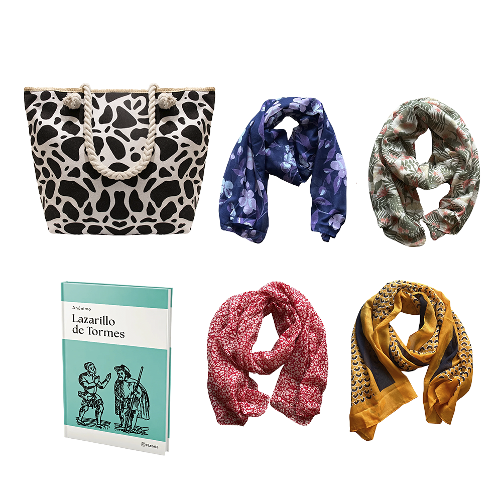 PACK 6 - 1 BOLSO + 4 PASHMINAS + LIBRO