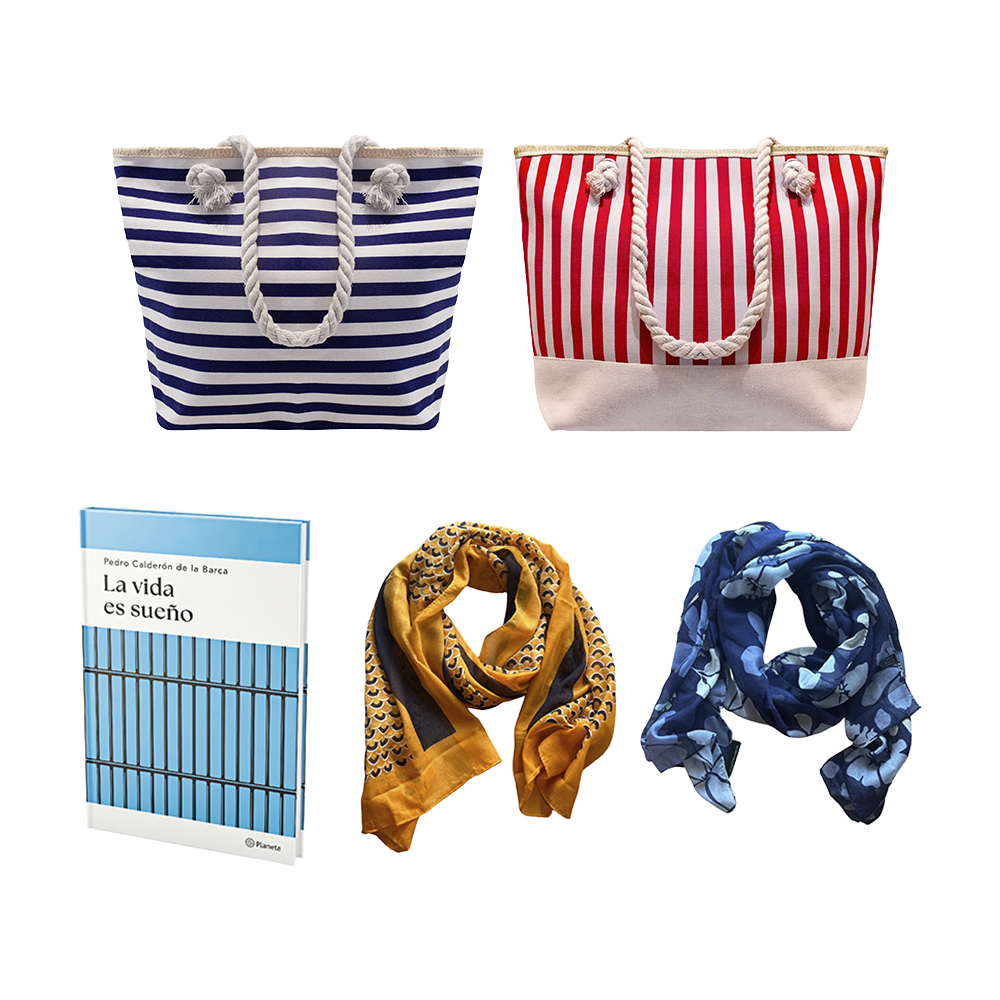 PACK 7 - 2 BOLSOS + 2 PASHMINAS + LIBRO