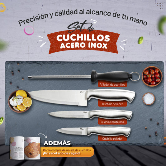 SET DE CUCHILLOS ACERO INOX