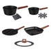 Cacerola 20cm + Cacerola 18cm + Tapa multidiámetro+ Sartén Grill + Sartén Pancake + 2 Accesorios + 5 recetarios