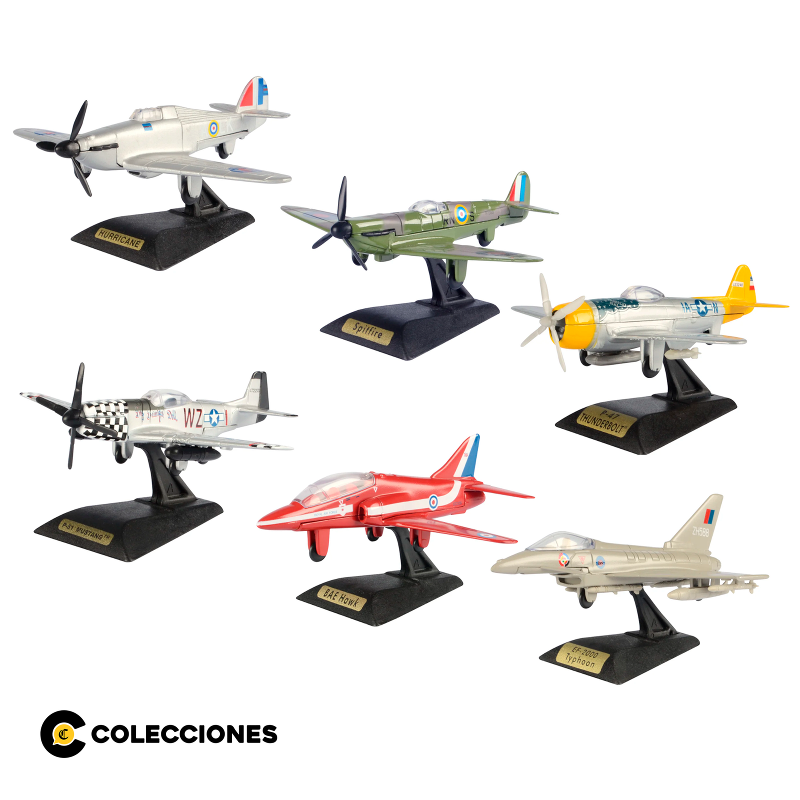 Pack 6 aviones de combate Die Cast + libro