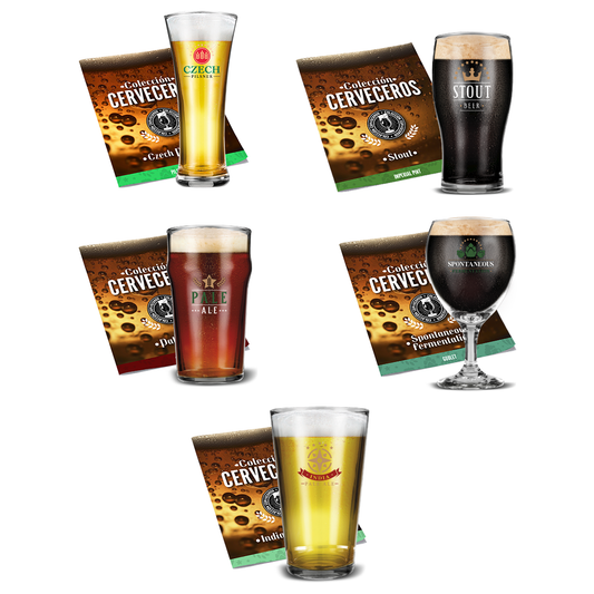 5 Vasos Cerveceros + 5 Fascículos
