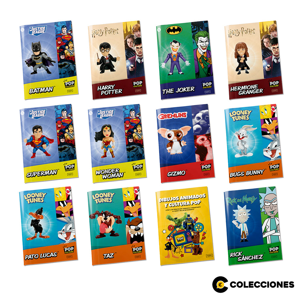 12 Figuras Metal (Die-Cast) Pop Culture + 12 Revistas