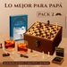 Set de Ajedrez de Madera + 2 Vasos Whisky + Libro Agatha Christie Deluxe