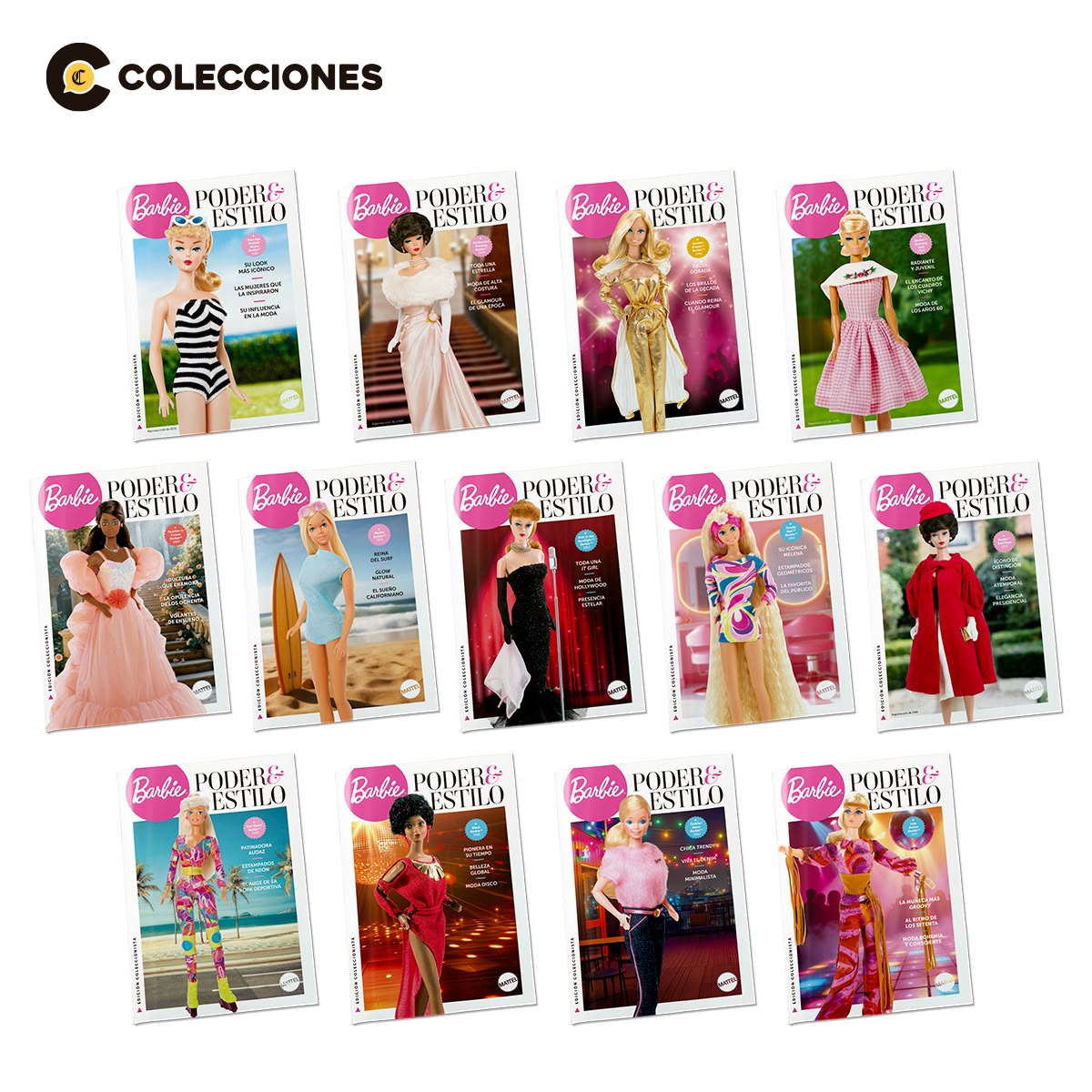 Barbie: Poder & Estilo - Colección completa (13 Barbies + 13 revistas)