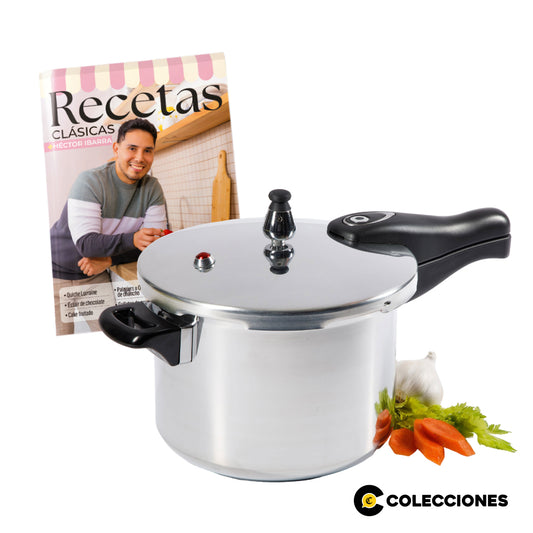 OLLA A PRESIÓN BRISSAGO DE 7 LT + RECETARIO
