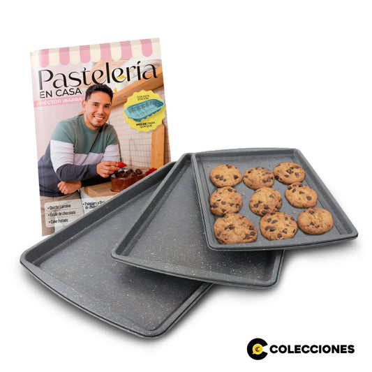 SET X3 BANDEJAS PARA HORNEAR + RECETARIO