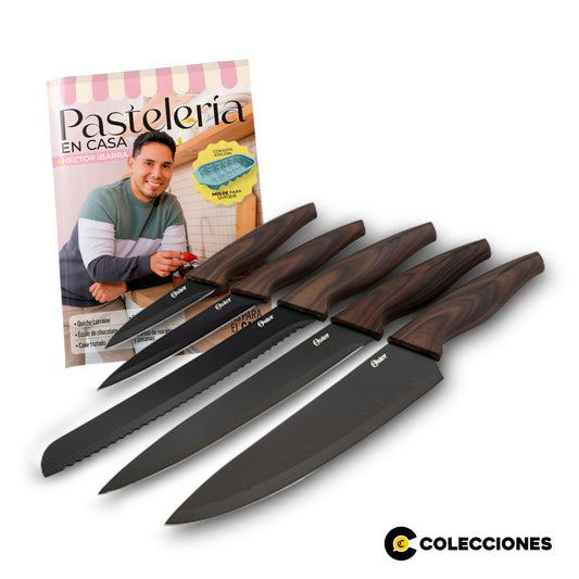 SET X5 CUCHILLOS GODFREY + RECETARIO