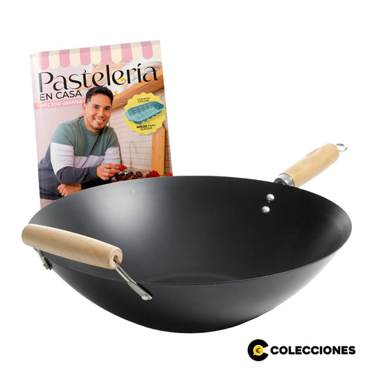 WOK 34 cm. AVF NEGRO + RECETARIO