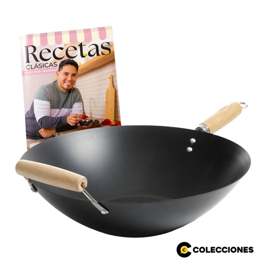 WOK 34 cm. AVF NEGRO + RECETARIO