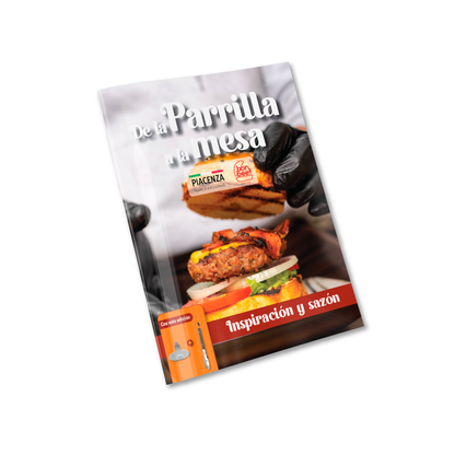 PP06 - PINZA PARRILLERO + PRENSADOR DE CARNE +  RECETARIO