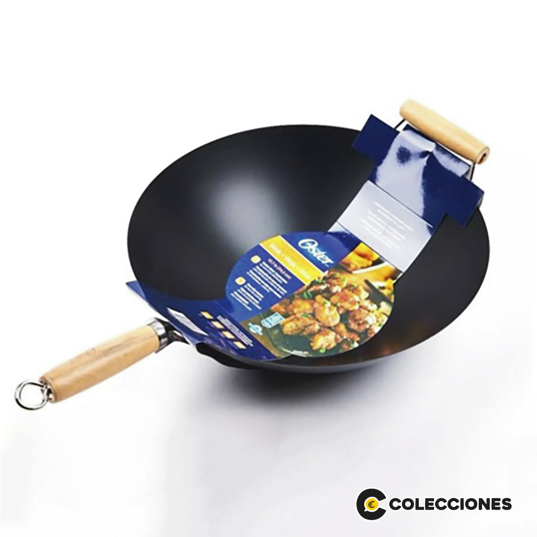 Wok 34cm Acero Vitrificado Oster + Recetario