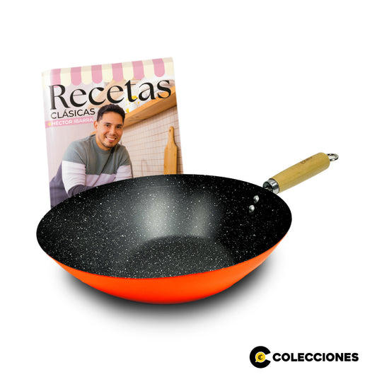 WOK 30 cm NARANJA + RECETARIO