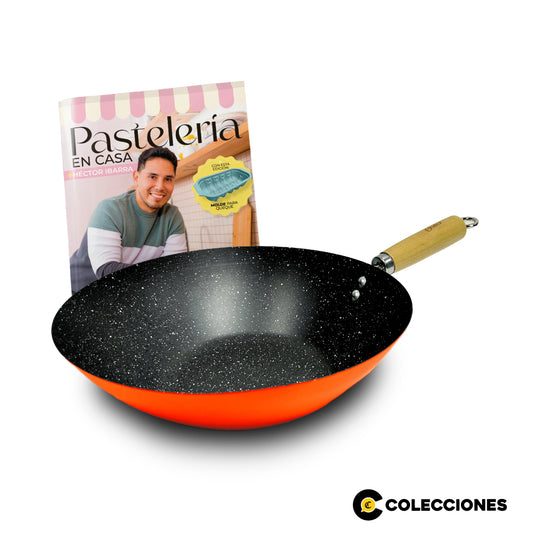 WOK 30 cm NARANJA + RECETARIO