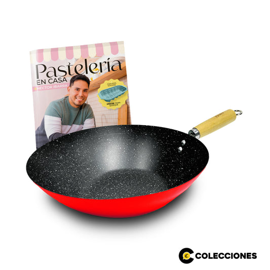 WOK 30 cm ROJO + RECETARIO
