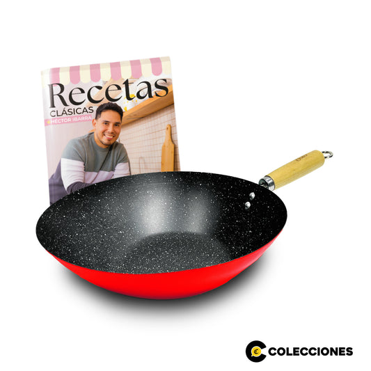 WOK 30 cm ROJO + RECETARIO
