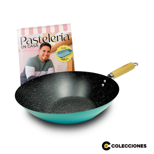 WOK 30 cm TURQUESA + RECETARIO