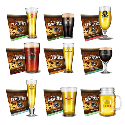 9 Vasos Cerveceros + 9 Fascículos